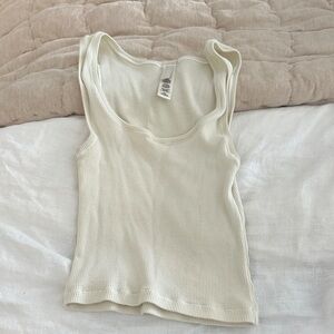 Skims Bone cotton rib tank top